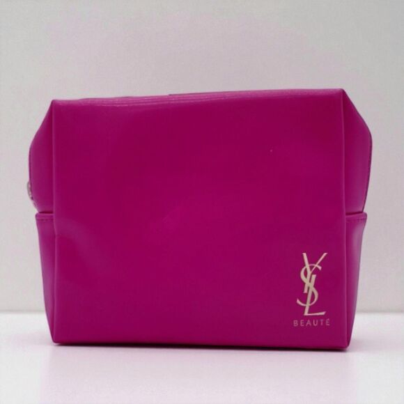 YSL Yves Saint Laurent BEAUTE Pink Makeup Bag Cosmetic Pouch Travel Case Gift - Picture 1 of 6